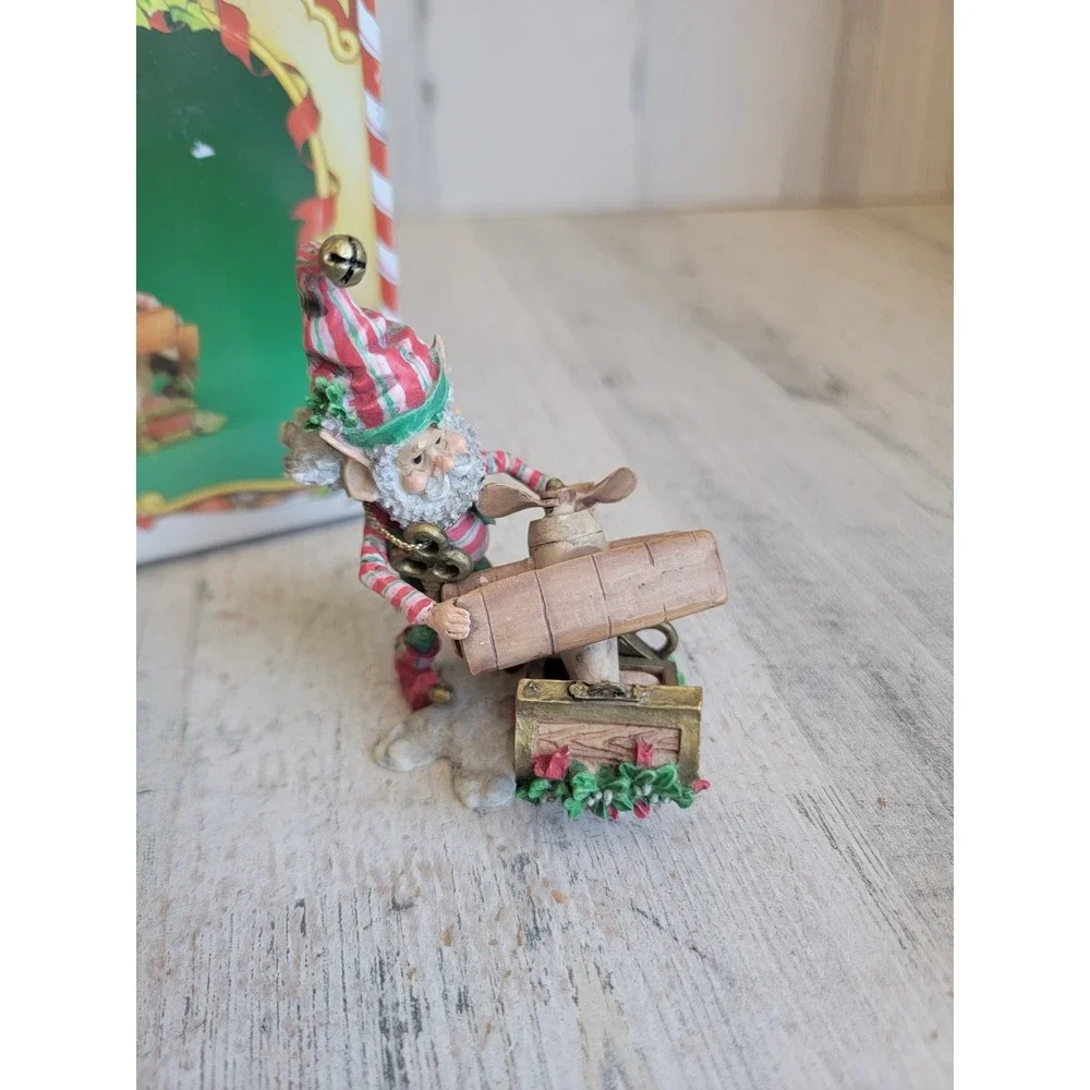 Enesco Mayor mistletoe elf airplane North Pole Village accessory vintage